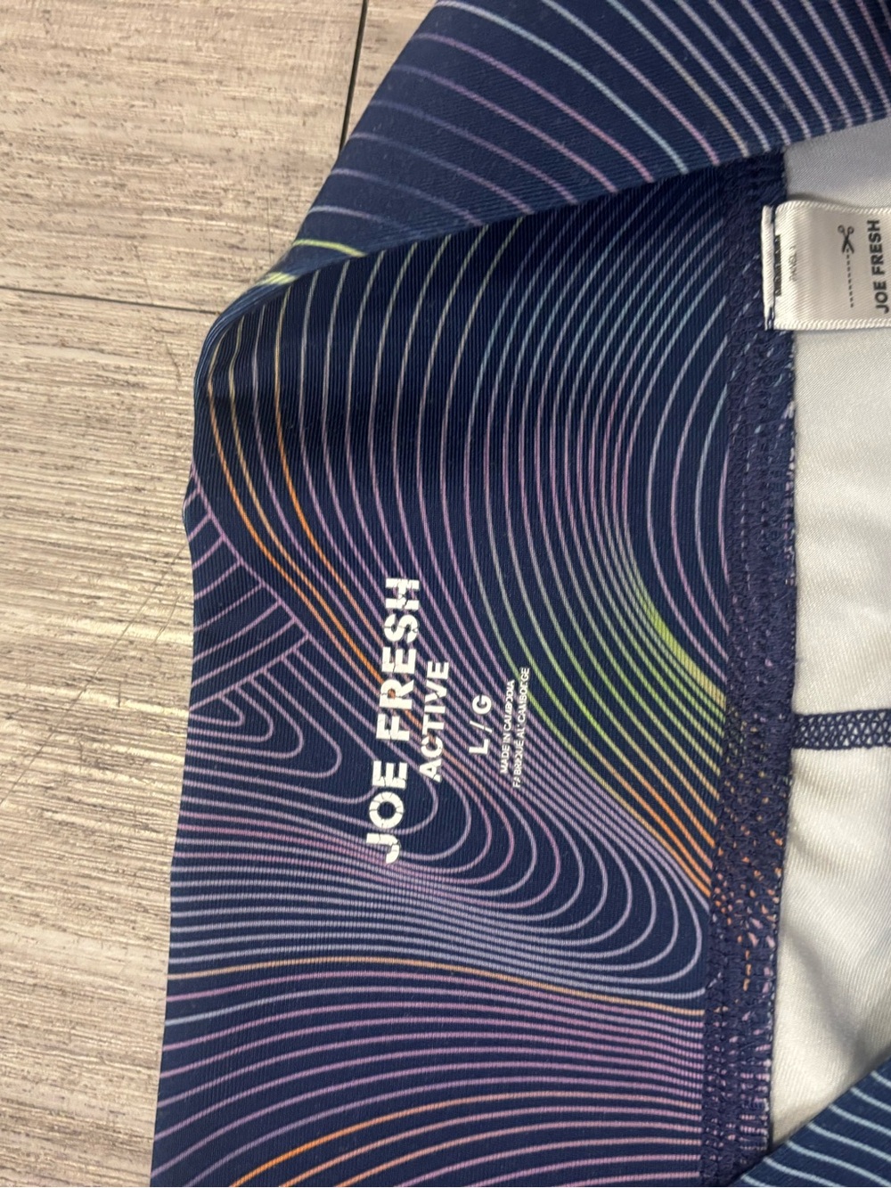 Joe Fresh Active Women’s Large High Rise Swirl Print Workout Leggings - Picture 3 of 5